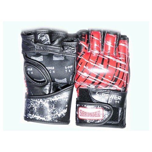 Перчатки спортивные SPRINTER перчатки для смешанных единоборств перчатки для рукопашного боя кожаные. Размер XL. Цвет: чернокрасный.