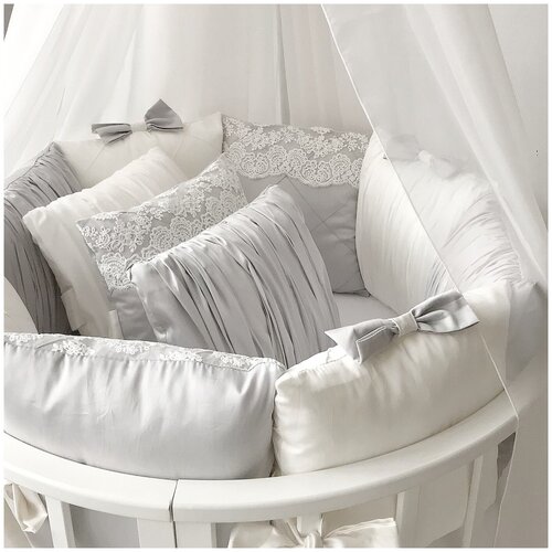 Бортики в детскую кроватку для новорожденного Angel Dream, 12 подушек, в прямоугольную кроватку 12060 см и овальную 12575 см