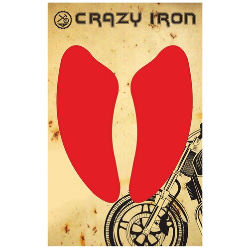 Наклейка на бак мотоцикла CRAZY IRON боковая BREAST, красная