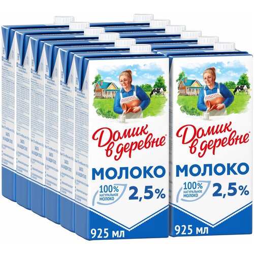Молоко Домик в деревне ультрапастеризованное 25 12 шт по 0925 л