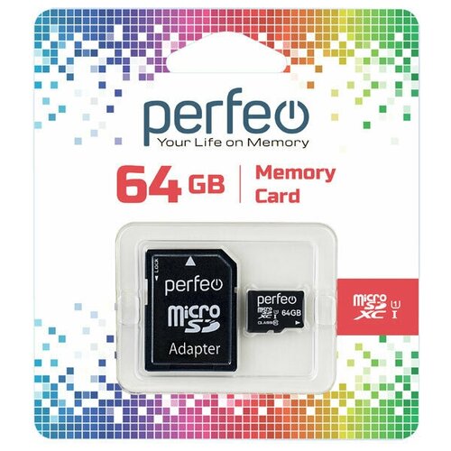 Карта памяти Perfeo microSDXC 64GB HighCapacity Class 10 UHS1