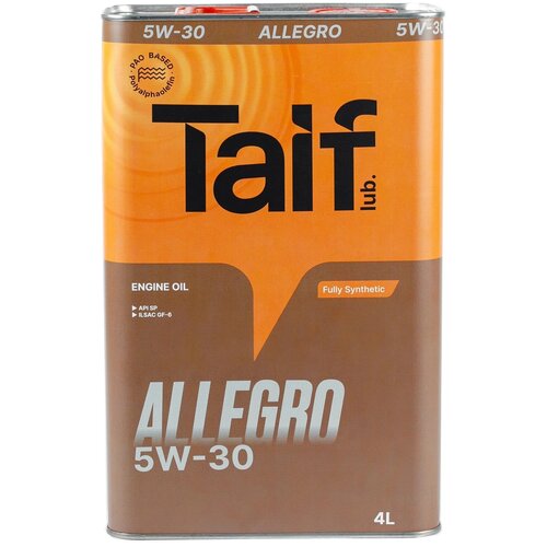 Масло моторное TAIF ALLEGRO 5W30 SP, GF6 1 литр