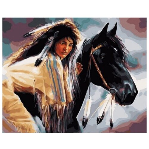 Картина по номерам Paintboy 40х50 см Индейка холст на подрамнике