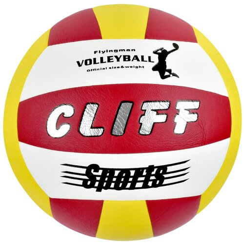 Мяч волейбольный CLIFF SU038RY, 5 размер, PU, беложелтокрасный