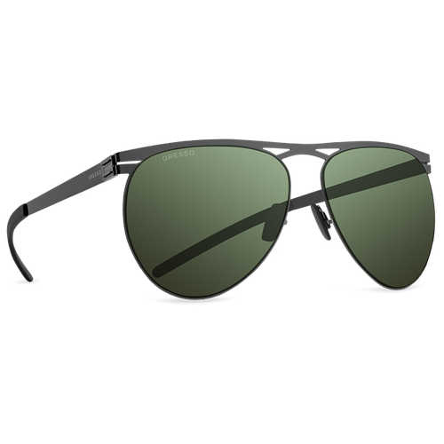 Титановые солнцезащитные очки GRESSO Rivoli  авиаторы  зеленые
