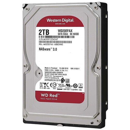 Жесткий диск Western Digital WD Red 2 TB WD20EFAX черныйсеребристый