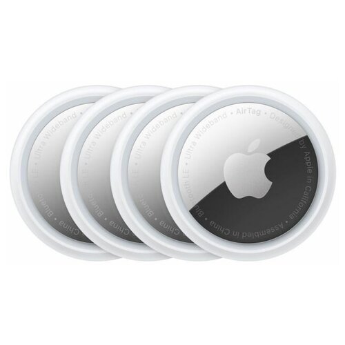 Трекер Apple AirTag белыйсеребристый 4 шт.
