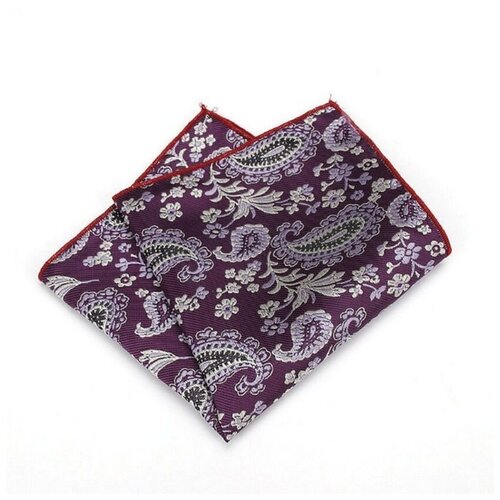 Нагрудный платок в карман пиджака мужской пурпурный с узором пейсли