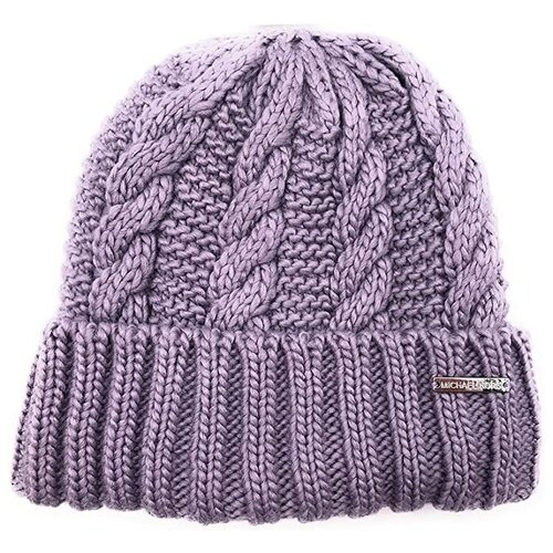 Шапка Michael Kors лавандовая Womens Cable Knit Fleece Winter Beanie Hat MSRP