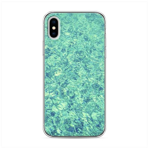 Силиконовый чехол Нарисованные пальмовые листья на Apple iPhone XS 10S)  Айфон Икс Эс
