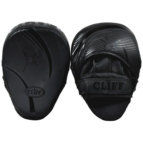 Лапы боксерские CLIFF, FLEX, изогнутые, матовые черные