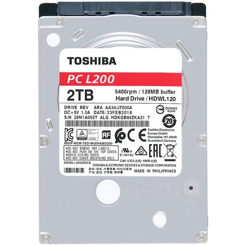 Жесткий диск Toshiba 2 TB HDWL120EZSTA