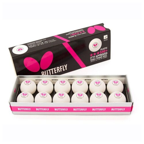 Мячи для настольного тенниса Butterfly 3 S40 Plastic ABS x12 White