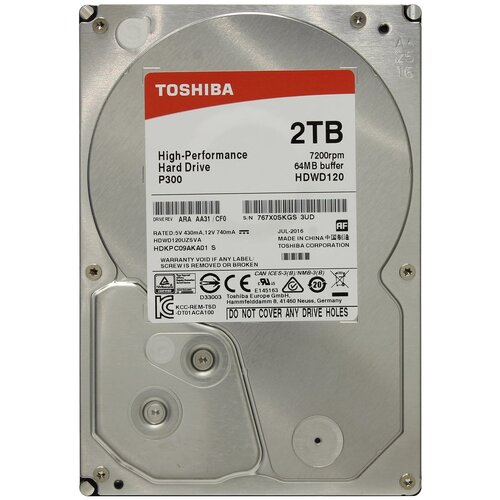 Жесткий диск Toshiba P300 2 TB HDWD120EZSTA