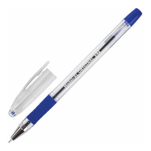 Ручка шариковая масляная с грипом BRAUBERG ModelXL ORIGINAL, синяя, узел 0,7 мм, линия письма 0,35 мм, 143242