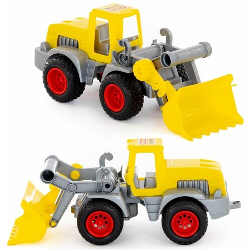 Игрушка тракторгрейдер для дорожных работ 38,5 см) с резиновыми колесами