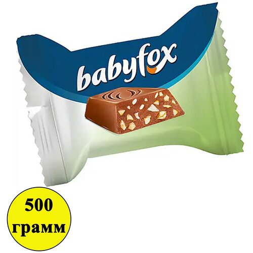 Конфеты KDV BabyFox мини шоколадные с фундуком, 500 грамм.