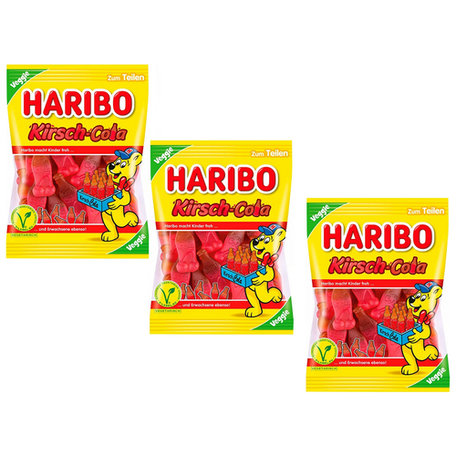 Жевательный мармелад Haribo вишневая кола веган,Германия) 3 уп. х 200 гр.)