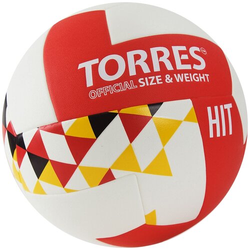 Мяч волейбольный TORRES Hit, клееный, 12 панелей, размер 5, 280 г