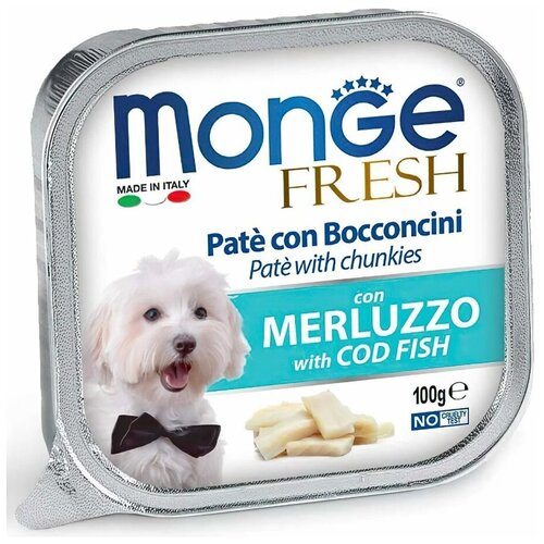 Monge Dog Fresh влажный корм для собак всех пород с треской, 6 шт. 100 гр. 6 упак.)