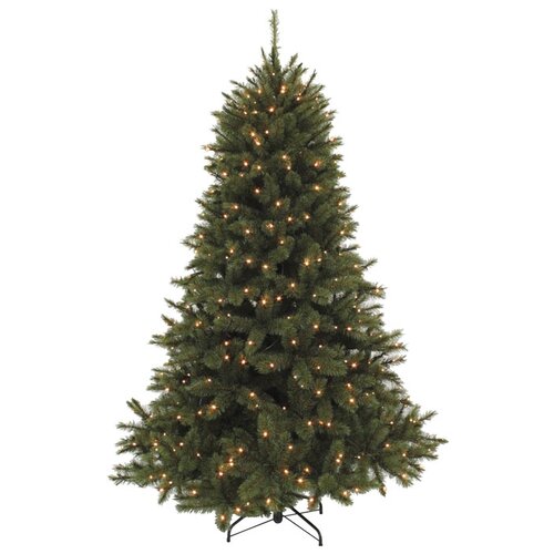 Искусственная елка с лампочками Лесная Красавица 185 см, 224 теплые белые лампы, леска  ПВХ, Triumph Tree 73704